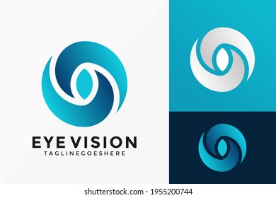 Circle Eye Vision Business Logo Vector Design. Abstract emblem, designs concept, logos, logotype element for template.