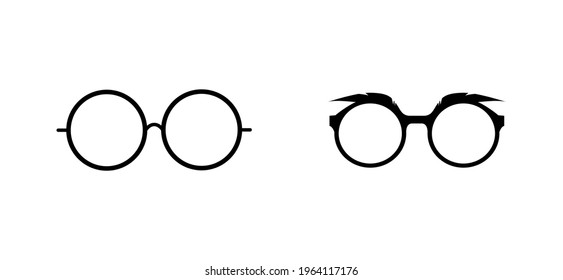 Circle Eyeglasses Icon Vector. Glasses Symbol Illustration