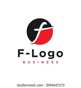 Plantilla de diseño del logotipo de Circle F con espacio negativo