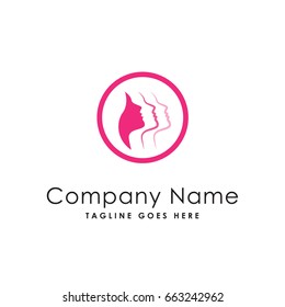 circle face beauty logo template