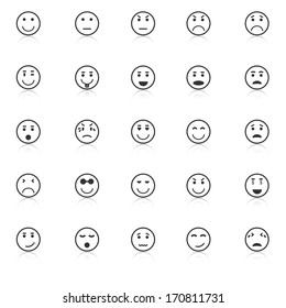 Circle Face Icons Reflect On White Stock Vector (Royalty Free ...