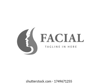 circle facial skincare logo face design inspiration