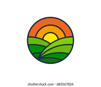 Circle Farm Icon Logo Design Element