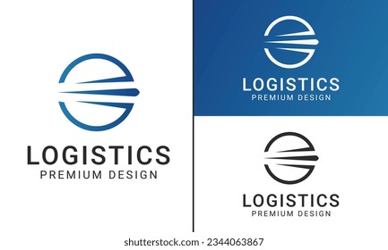 Círculo con símbolo rápido de logística de entrega rápida Logotipo de entrega rápida