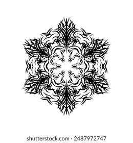 circle feather abstract snowflake vector background