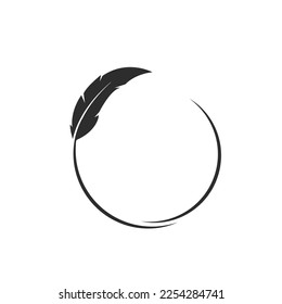 circle feather icon vector design illustration element template 