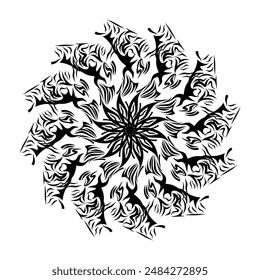 circle feather wind vector illustration snowflake mandala background