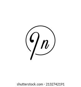 IN circle feminine concept initial logo best for beauty and fashion