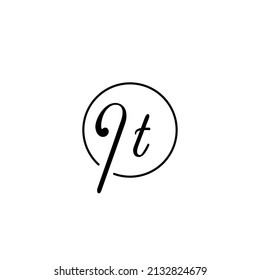 Concepto femenino de círculo IT logotipo inicial mejor para la belleza y la moda