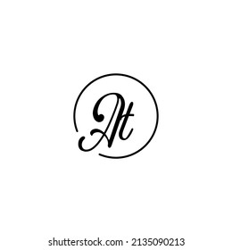 AT circle feminine concept initial logo best for beauty and fashion