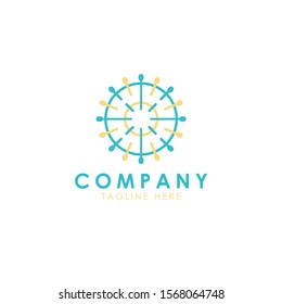 Circle ferris wheel logo vector template for park, festival, carnival or corporate logo