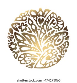 a circle filled with abstract ornament