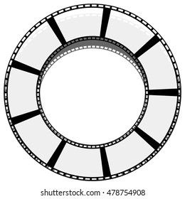 Circle Filmstrip Isolated With Shadow For Photography, Multimedia Concepts