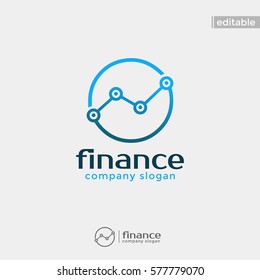circle finance logo. modern eye catching logo with blue color