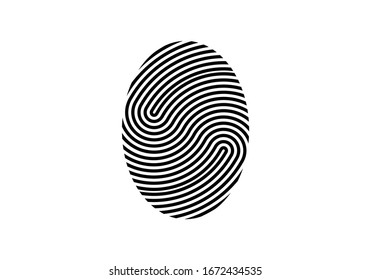 Circle fingerprint icon design for app.  Digital touch scan identification or electronic sensor authentication. 
Finger print flat scan.  Biometric security system concept with fingerprint.