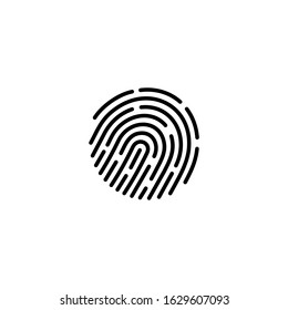 circle fingerprint scan Vector icon logo technology illustration 