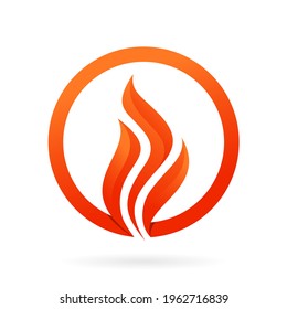 icono del vector de logotipo de incendio circular