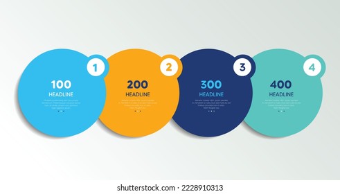Circle first, second,third and fourth diagram, scheme, chart. 4 template for presentation. 3 steps options, elements, ingographic.