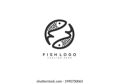 Circle Fish Logo Design Element