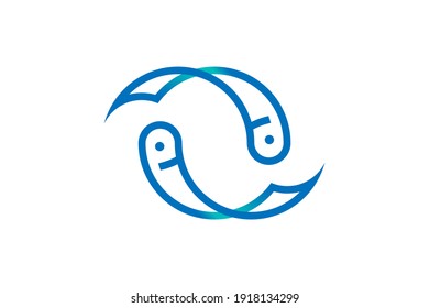 diseño de logotipo de pez círculo