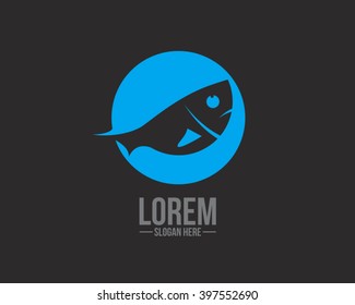 Circle Fish Logo Vector