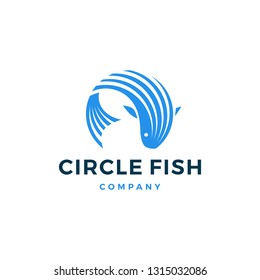 circle fish logo vector icon illustration