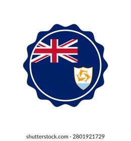 Circle flag of Anguilla. Bottle cap with Anguilla flag pattern perfect for print apparel etc.