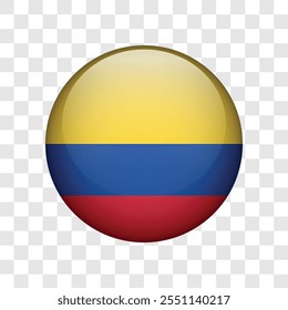 Circle flag of Colombia isolated background. Vector design