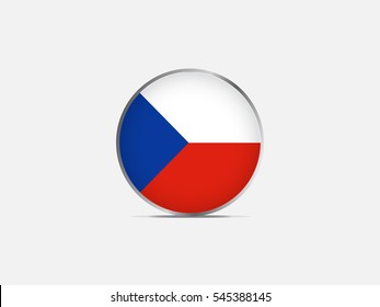 Circle flag of Czech Republic on light gray background