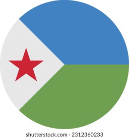 A Circle Flag of Djibouti on White Background. Vector. EPS File. svg