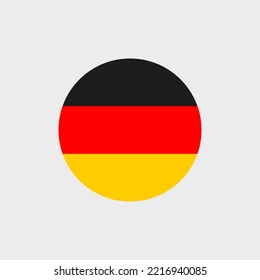 Circle flag of Germany with grey background