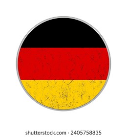 Circle flag of Germany on white background.