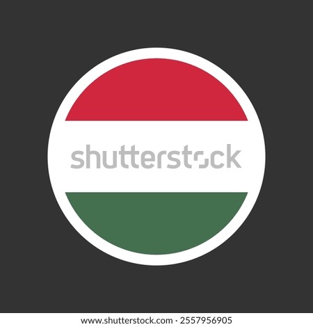 Circle flag Hungaria emblem element design vector