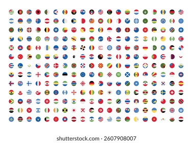 Circle Flag Icons Set – All Countries in Round Badges
