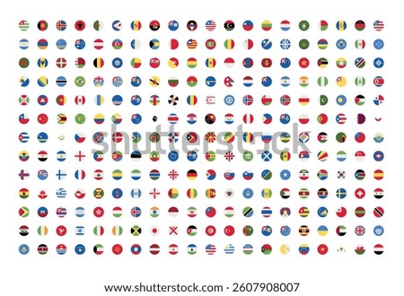 Circle Flag Icons Set – All Countries in Round Badges
