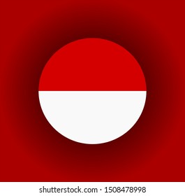 circle flag of indonesia on red background