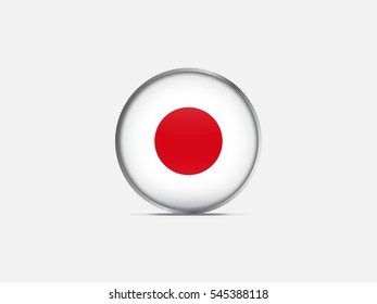 Circle flag of Japan on light gray background