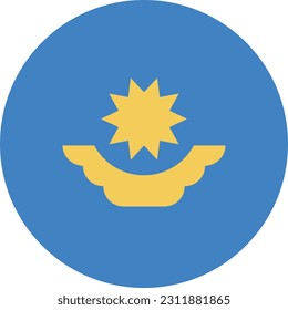 A Circle Flag of Kazakhstan on White Background. Vector. EPS File.