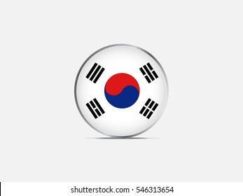 Circle flag of Korean on light gray background