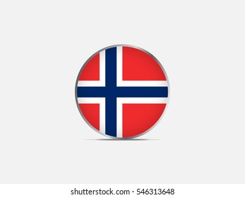 Circle flag of Norway on light gray background