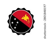 Circle flag of Papua New Guinea. Bottle cap with Papua New Guinea flag pattern perfect for print apparel etc.