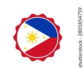 Circle flag of Philippines. Bottle cap with Philippines flag pattern perfect for print apparel etc.