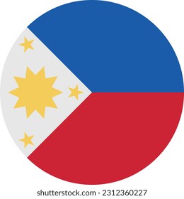 Bandera circular de Filipinas sobre fondo blanco. Vector. Archivo EPS.