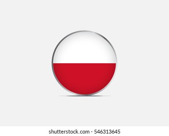 Circle flag of Poland on light gray background