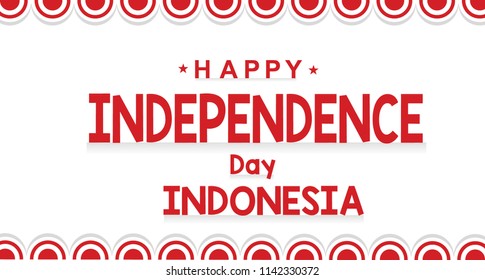 Circle Flag Red and White 73 Years Happy Independence Indonesia