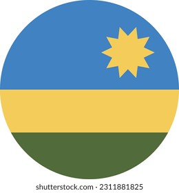 A Circle Flag of Rwanda on White Background. Vector. EPS File.