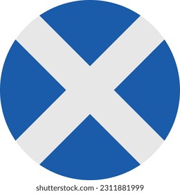 A Circle Flag of Scotland on White Background. Vector. EPS File.