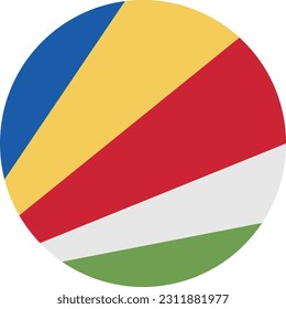 A Circle Flag of Seychelles on White Background. Vector. EPS File.