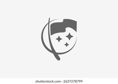 Circle flag with stars logo