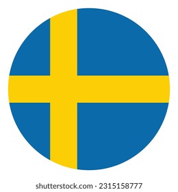 Circle Flag von Schweden. Schwedenflagge in Kreisform 